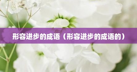 形容进步的成语（形容进步的成语的）