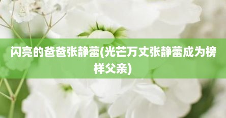 闪亮的爸爸张静蕾(光芒万丈张静蕾成为榜样父亲)