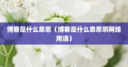 博客是什么意思（博客是什么意思啊网络用语）