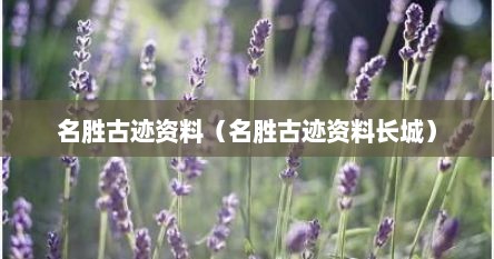 名胜古迹资料（名胜古迹资料长城）