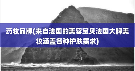 药妆品牌(来自法国的美容宝贝法国大牌美妆涵盖各种护肤需求)