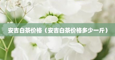 安吉白茶价格（安吉白茶价格多少一斤）