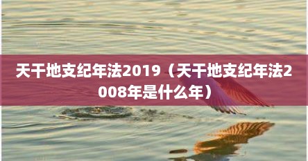 天干地支纪年法2019（天干地支纪年法2008年是什么年）