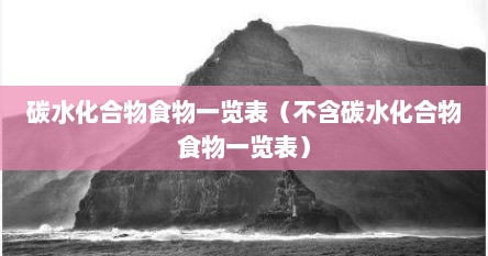 碳水化合物食物一览表（不含碳水化合物食物一览表）