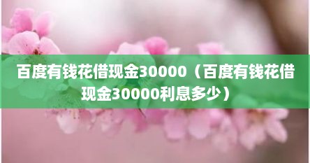 百度有钱花借现金30000（百度有钱花借现金30000利息多少）