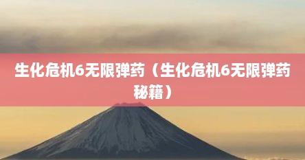 生化危机6无限弹药（生化危机6无限弹药秘籍）