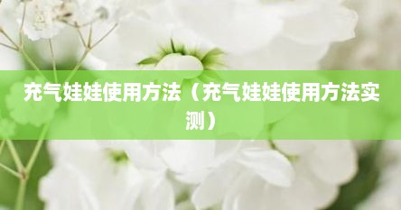 充气娃娃使用方法（充气娃娃使用方法实测）