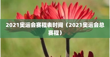 2021奥运会赛程表时间（2021奥运会总赛程）