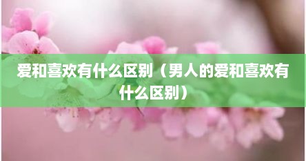 爱和喜欢有什么区别（男人的爱和喜欢有什么区别）