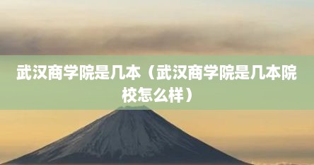 武汉商学院是几本（武汉商学院是几本院校怎么样）