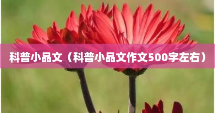 科普小品文（科普小品文作文500字左右）