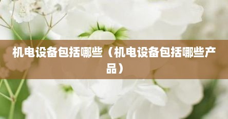 机电设备包括哪些（机电设备包括哪些产品）