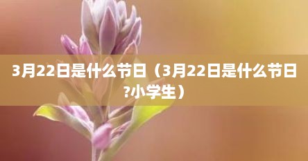 3月22日是什么节日（3月22日是什么节日?小学生）