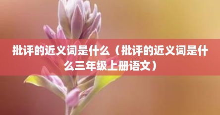 批评的近义词是什么（批评的近义词是什么三年级上册语文）