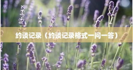 约谈记录（约谈记录格式一问一答）