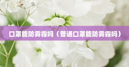 口罩能防雾霾吗（普通口罩能防雾霾吗）