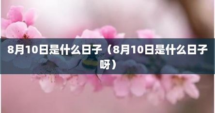 8月10日是什么日子（8月10日是什么日子呀）