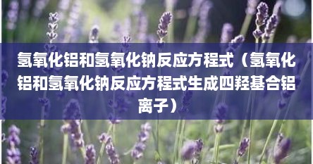 氢氧化铝和氢氧化钠反应方程式（氢氧化铝和氢氧化钠反应方程式生成四羟基合铝离子）