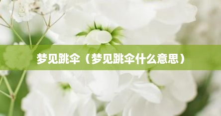 梦见跳伞（梦见跳伞什么意思）