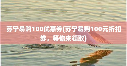 苏宁易购100优惠券(苏宁易购100元折扣券，等你来领取)