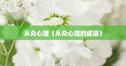 从众心理（从众心理的成语）