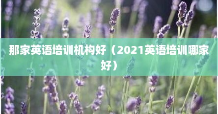 那家英语培训机构好（2021英语培训哪家好）