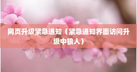 网页升级紧急通知（紧急通知界面访问升级中狼人）