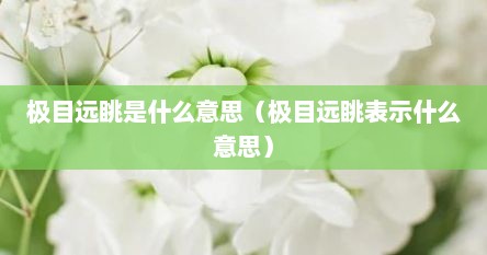 极目远眺是什么意思（极目远眺表示什么意思）