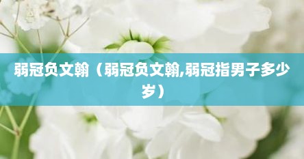 弱冠负文翰（弱冠负文翰,弱冠指男子多少岁）