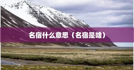 名宿什么意思（名宿是啥）