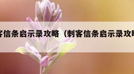 刺客信条启示录攻略（刺客信条启示录攻略视频）