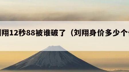 刘翔12秒88被谁破了（刘翔身价多少个亿）