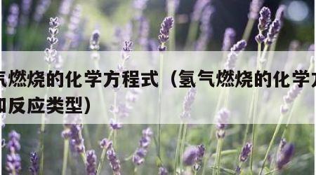 氢气燃烧的化学方程式（氢气燃烧的化学方程式和反应类型）